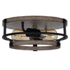 Weny 13 Inch Flush Mount Ceiling Light Fixture, Brown and Black Round