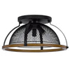 Monty 16 Inch Semi Flush Ceiling Mount Light Fixture Black Mesh Shade BM324015