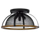 Monty 16 Inch Semi Flush Ceiling Mount Light Fixture Black Mesh Shade BM324015