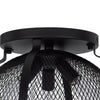 Monty 16 Inch Semi Flush Ceiling Mount Light Fixture Black Mesh Shade BM324015