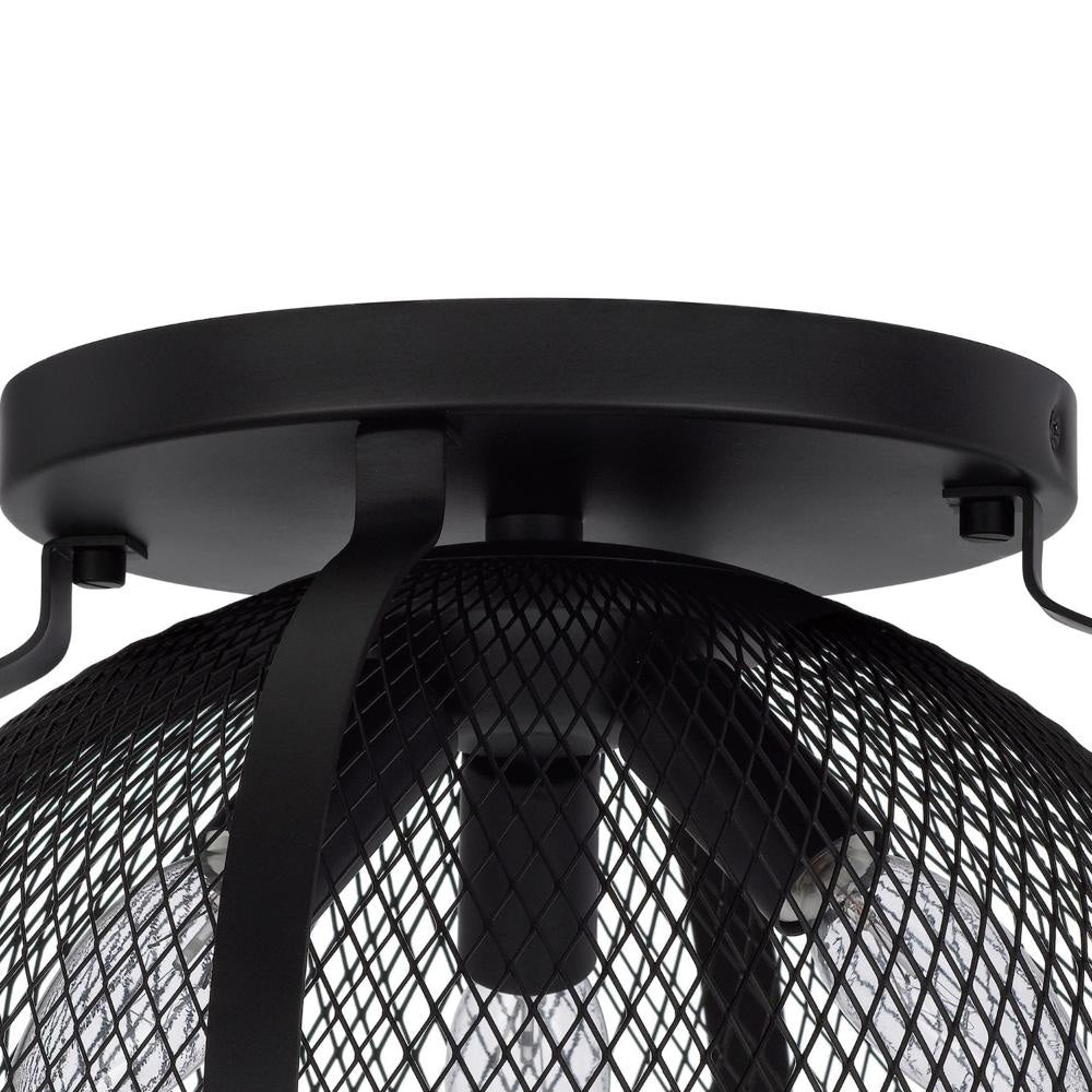 Monty 16 Inch Semi Flush Ceiling Mount Light Fixture Black Mesh Shade BM324015