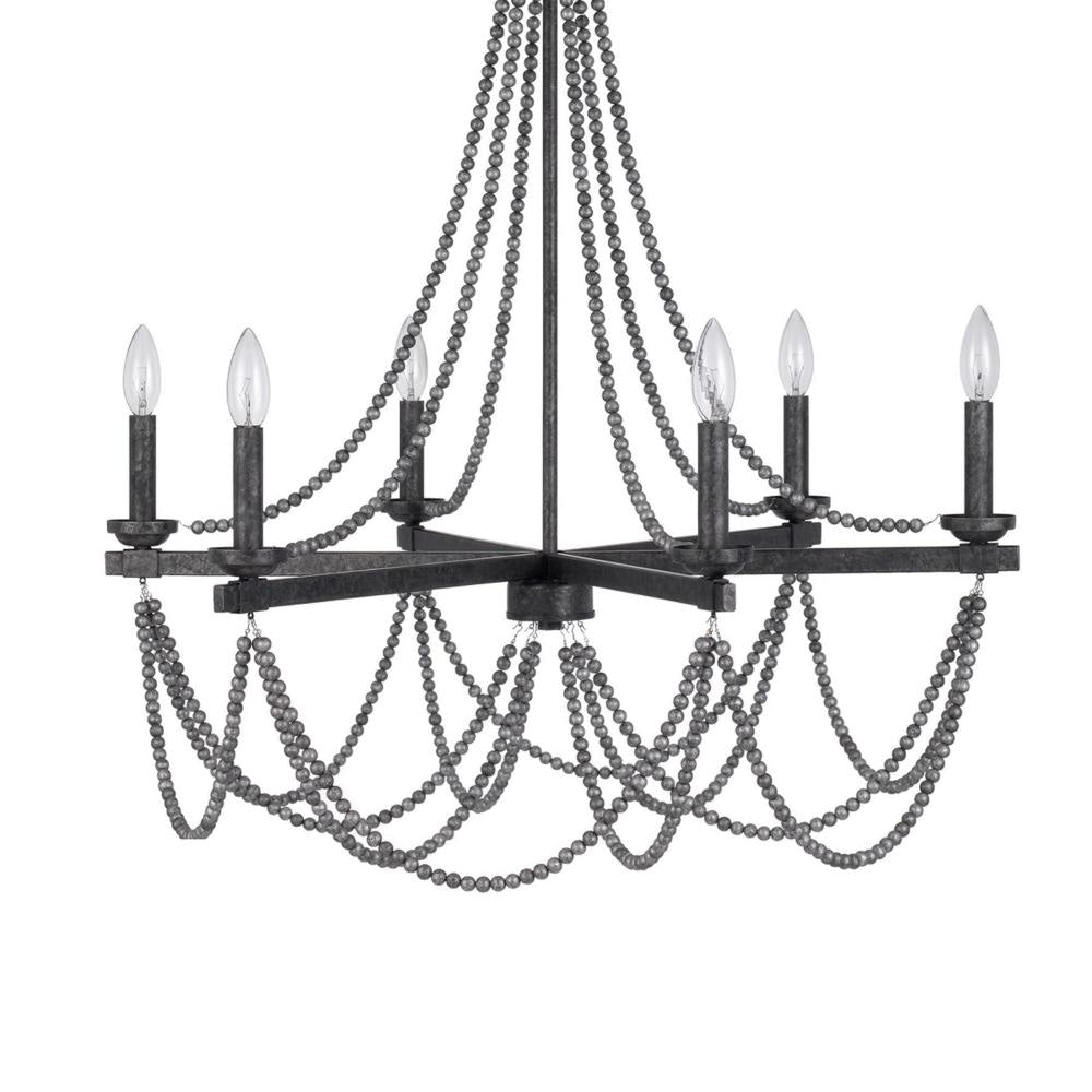 Tura 30 Inch Chandelier Classic Chrome Beaded Candelabra Design BM324016