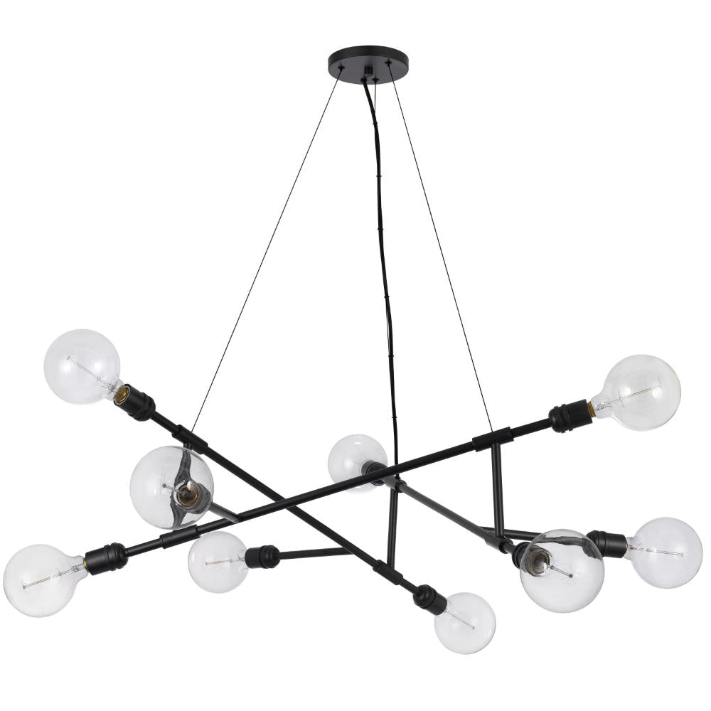 Sena 36 Inch Chandelier Sputnik Style w Canopy Charcoal Gray Metal BM324017