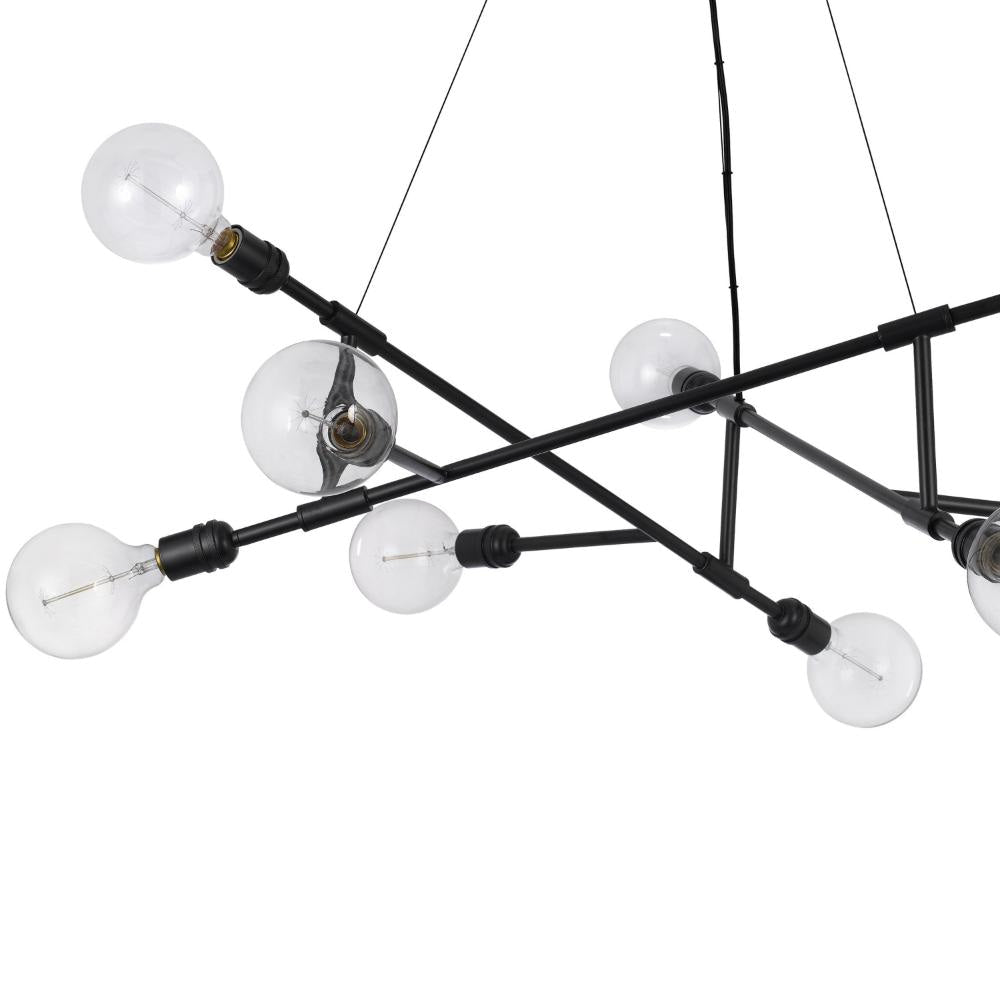 Sena 36 Inch Chandelier Sputnik Style w Canopy Charcoal Gray Metal BM324017