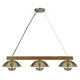 Sete 47 Inch Island Chandelier w LED Rustic Brass Dome Shade Wood BM324018