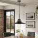 Oly 16 Inch Pendant Light w Burlap Rope Design, Dark Gray