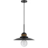 Oly 16 Inch Pendant Light w Burlap Rope Design, Dark Gray