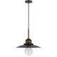 Oly 16 Inch Pendant Light w Burlap Rope Design, Dark Gray