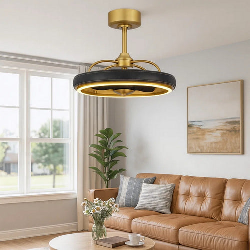 Royo Ceiling Fan Light, 6 Speed 23 Inch Ultra Quiet, LED, Brown Brass