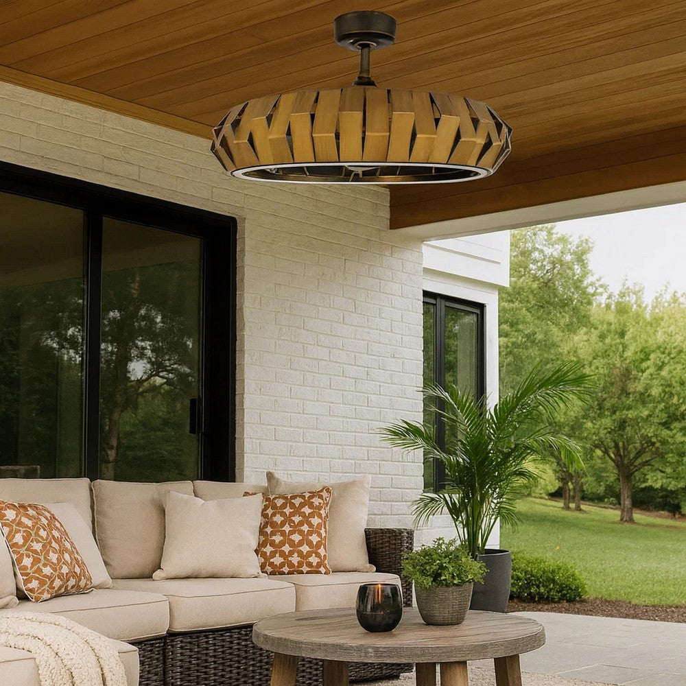 Jilo Remote Control Ceiling Fan Light, 6 Speed 31 Inch, Bronze Finish