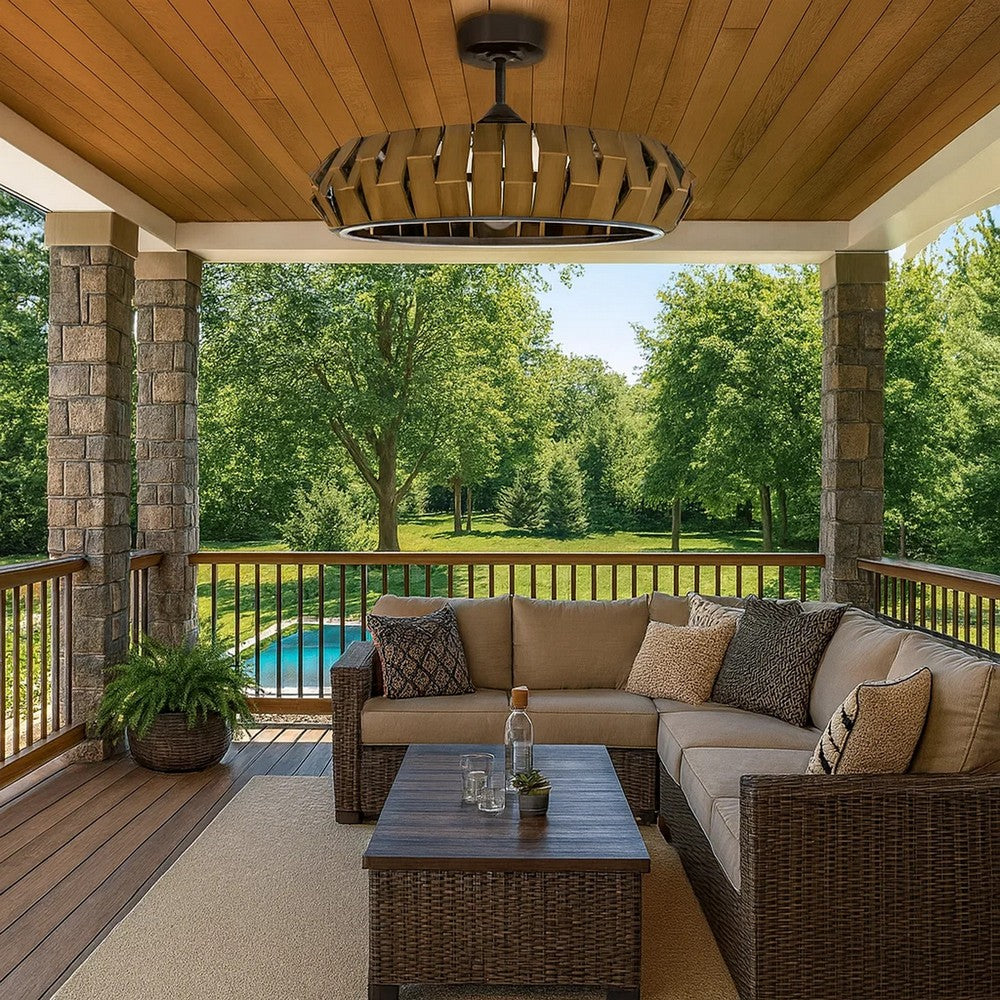 Jilo Remote Control Ceiling Fan Light, 6 Speed 31 Inch, Bronze Finish