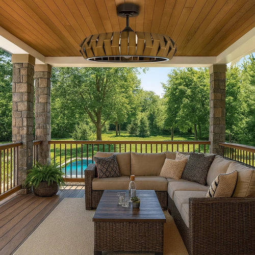 Jilo Remote Control Ceiling Fan Light, 6 Speed 31 Inch, Bronze Finish