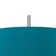 Sia Pendant Light Fixture w Blue Hardback Drum Shade 24 Inch Chrome