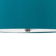 Sia Pendant Light Fixture w Blue Hardback Drum Shade 24 Inch Chrome