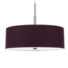 Sia Pendant Light Fixture w Plum Hardback Drum Shade 24 Inch Chrome