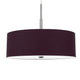 Sia Pendant Light Fixture w Plum Hardback Drum Shade 24 Inch Chrome
