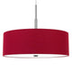 Sia Pendant Light Fixture w Red Hardback Drum Shade 24 Inch Chrome