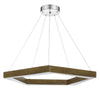 Zemy Pendant Light Fixture w LED Lights Angled Wood 30 Inch Brown BM324027