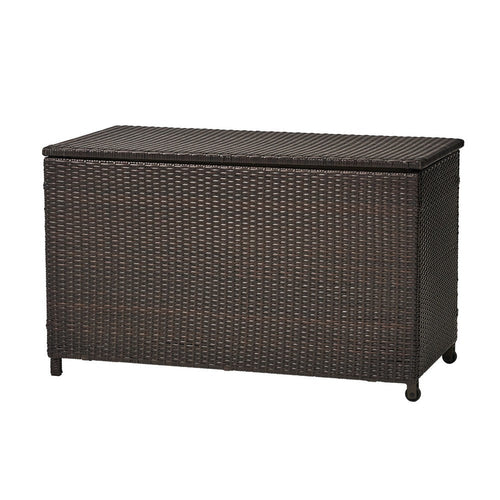 Laki Outdoor Storage Chest, Brown PE Rattan Wicker, Aluminum, 53 Inch