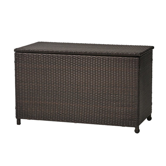 Laki Outdoor Storage Chest, Brown PE Rattan Wicker, Aluminum, 53 Inch