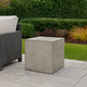 Ebec Outdoor Side Table, Modern Cube Light Gray Faux Concrete, 22 Inch