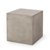 Ebec Outdoor Side Table, Modern Cube Light Gray Faux Concrete, 22 Inch