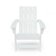 Elisa Outdoor Adirondack Chair, White Resin, Slat Panel Back and Seat