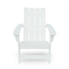 Elisa Outdoor Adirondack Chair White Resin Slat Panel Back and Seat BM324033