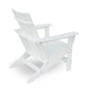 Elisa Outdoor Adirondack Chair, White Resin, Slat Panel Back and Seat