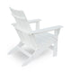 Elisa Outdoor Adirondack Chair, White Resin, Slat Panel Back and Seat