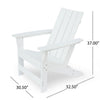 Elisa Outdoor Adirondack Chair, White Resin, Slat Panel Back and Seat