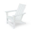 Elisa Outdoor Adirondack Chair, White Resin, Slat Panel Back and Seat