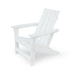 Elisa Outdoor Adirondack Chair, White Resin, Slat Panel Back and Seat