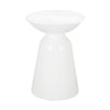 Suma Outdoor Side End Table Set of 2 Round Top Pedestal White Iron BM324034