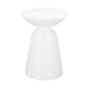 Suma Outdoor Side End Table Set of 2 Round Top Pedestal White Iron BM324034