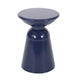 Suma Outdoor End Table Set of 2 Round Pedestal Base Navy Blue Iron BM324035