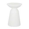 Suma Outdoor End Table Round 15 Inch Top Pedestal Base White Iron