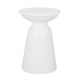 Suma Outdoor End Table Round 15 Inch Top Pedestal Base White Iron