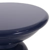 Suma Outdoor End Table Round 15 Inch Top Pedestal Base Blue Iron