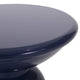 Suma Outdoor End Table Round 15 Inch Top Pedestal Base Blue Iron