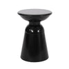 Suma Outdoor End Table Round 15 Inch Top Pedestal Base Black Iron