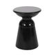 Suma Outdoor End Table, Round 15 Inch Top, Pedestal Base, Black Iron