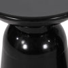 Suma Outdoor End Table, Round 15 Inch Top, Pedestal Base, Black Iron
