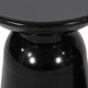 Suma Outdoor End Table, Round 15 Inch Top, Pedestal Base, Black Iron