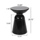 Suma Outdoor End Table, Round 15 Inch Top, Pedestal Base, Black Iron