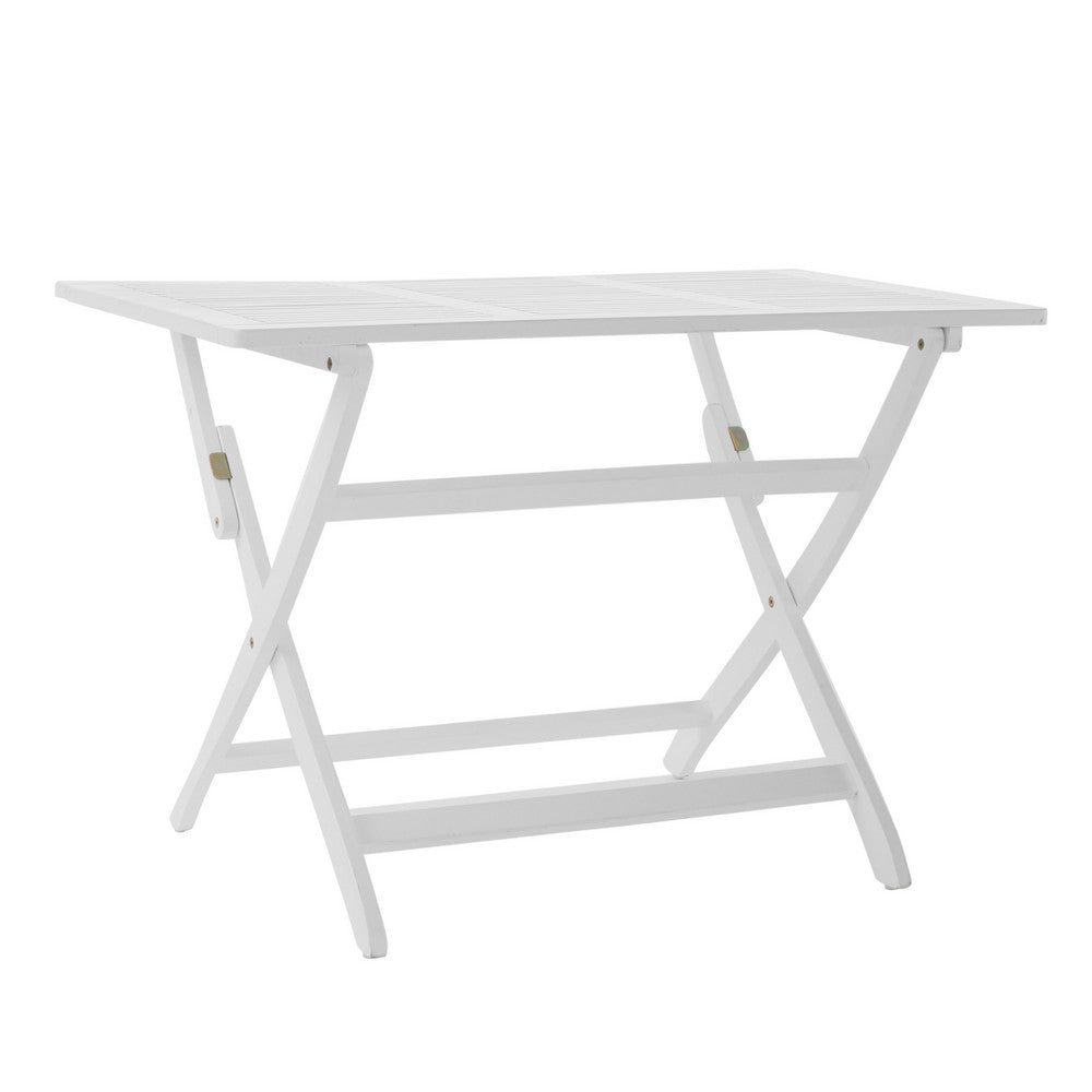 Cami Outdoor Foldable Dining Table, Rectangular 44" White