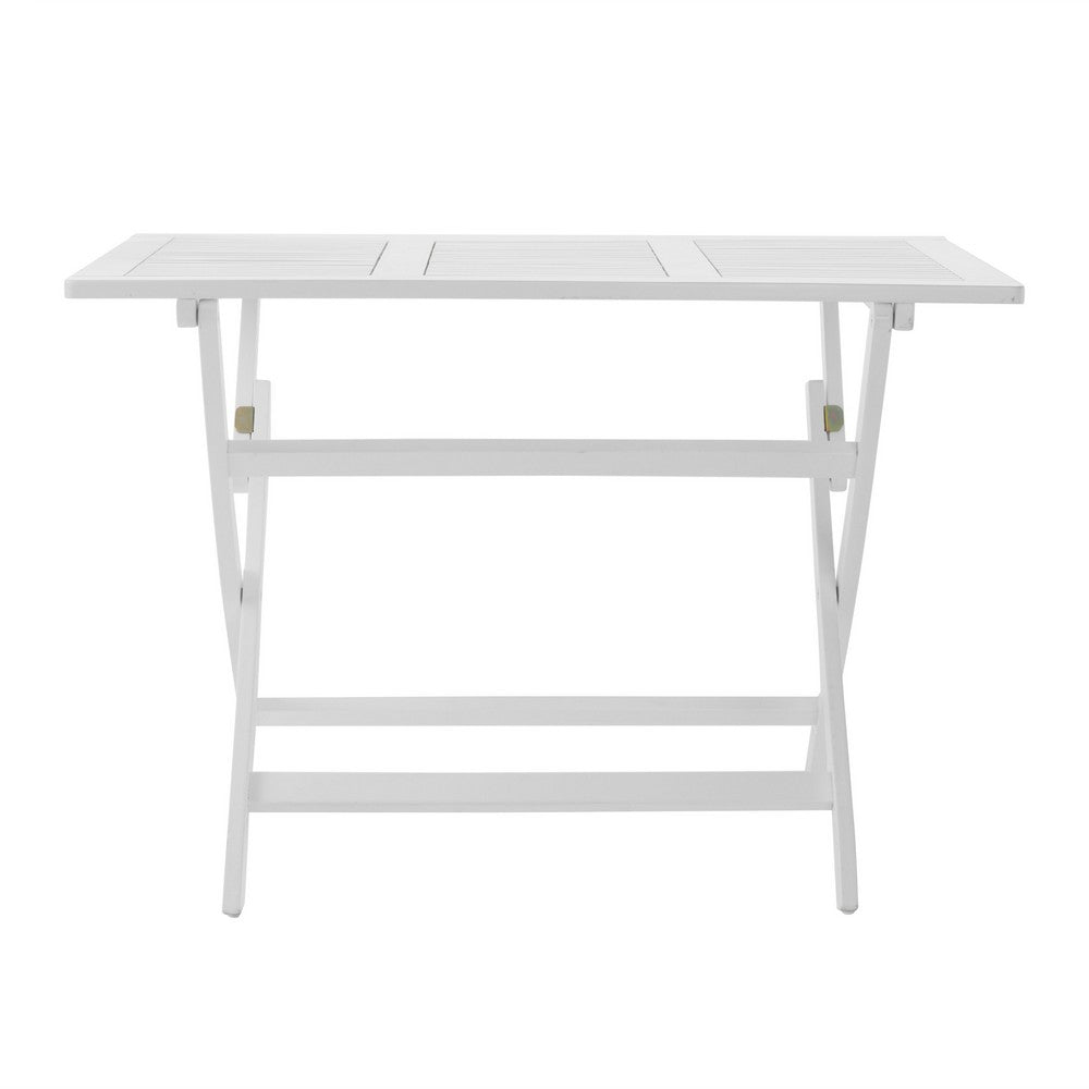 Cami Outdoor Foldable Dining Table, Rectangular 44" White