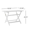Cami Outdoor Foldable Dining Table, Rectangular 44" White