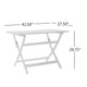 Cami Outdoor Foldable Dining Table, Rectangular 44" White