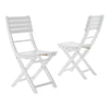 Cami Outdoor Foldable Dining Chair Set of 2, Slatted White